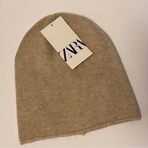 Zara Tan Beanie Size Medium